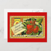Thurber Strawberries Vintag Crate Label Postkarte (Vorne/Hinten)