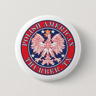 Thurber Texas Polnischer Adler Button