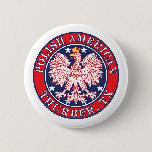 Thurber Texas Polnischer Adler Button (Vorderseite)