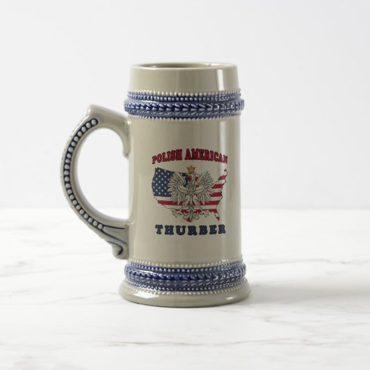 Thurber Texas Polnischer Amerikaner Bierglas (Links)