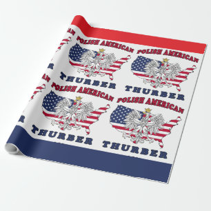 Thurber Texas Polnischer Amerikaner Geschenkpapier