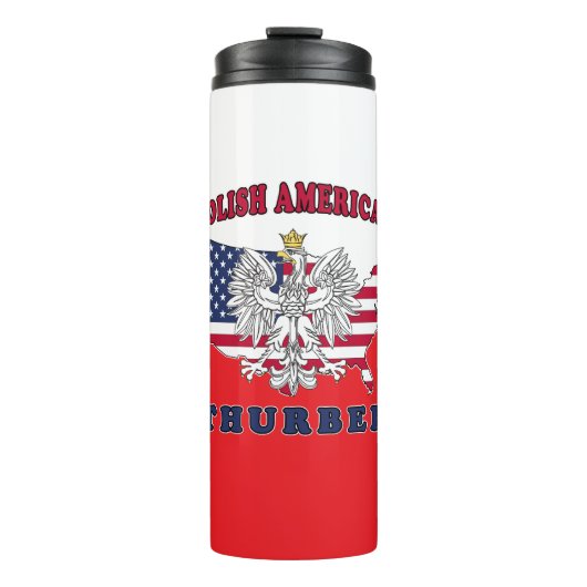 Thurber Texas Polnischer Amerikaner Thermosbecher (Vorderseite)