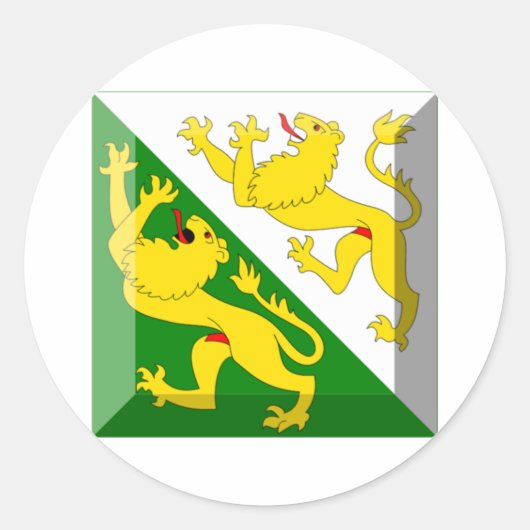 Thurgau Flag Gem Runder Aufkleber (Vorderseite)