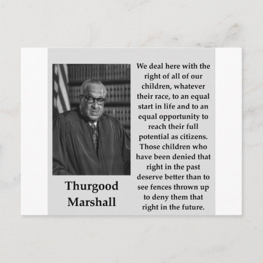 Thurgood Marshall ziZitat Postkarte (Vorderseite)