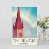 Thüringen Deutschland Reiseplakat Briefpapier (Stehend Vorderseite)
