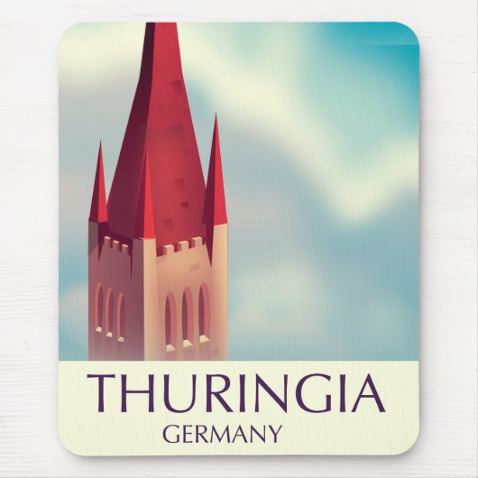 Thüringen Deutschland Reiseplakat Mousepad (Vorne)