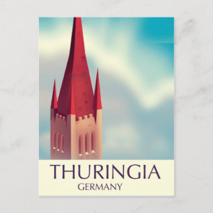 Thüringen Deutschland Reiseplakat Postkarte