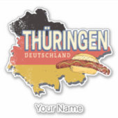 Thüringen Deutschland Retro Bundesstaatlicher Staa Aufkleber (Vorderseite)