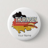Thüringen Deutschland Retro Bundesstaatlicher Staa Button (Vorderseite)