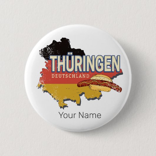 Thüringen Deutschland Retro Bundesstaatlicher Staa Button (Vorderseite)