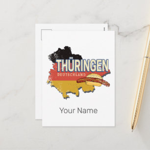 Thüringen Deutschland Retro Bundesstaatlicher Staa Feiertagspostkarte