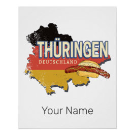 Thüringen Deutschland Retro Bundesstaatlicher Staa Poster