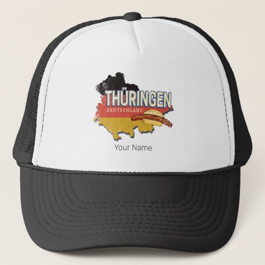 Thüringen Deutschland Retro Bundesstaatlicher Staa Truckerkappe (Vorderseite)