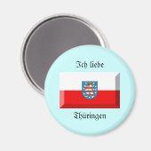 Thuringen Flag Gem Magnet (Vorderseite/Rückseite)