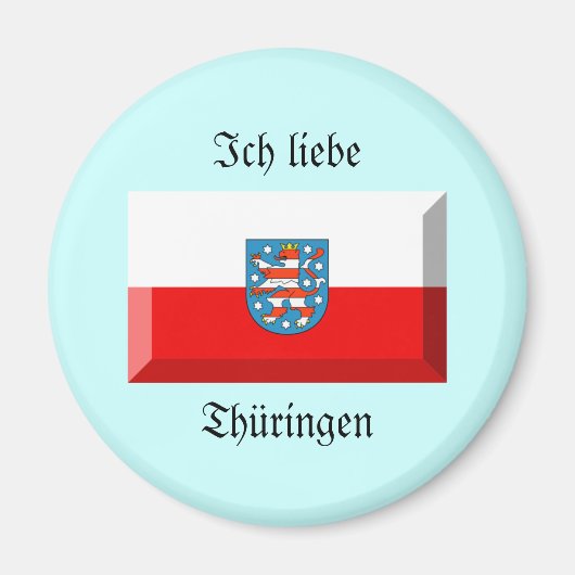 Thuringen Flag Gem Magnet (Vorne)