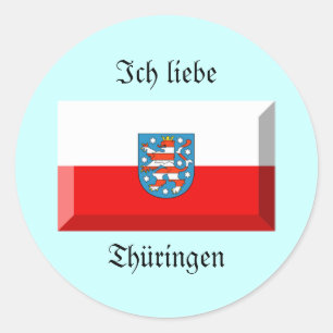 Thuringen Flag Gem Runder Aufkleber