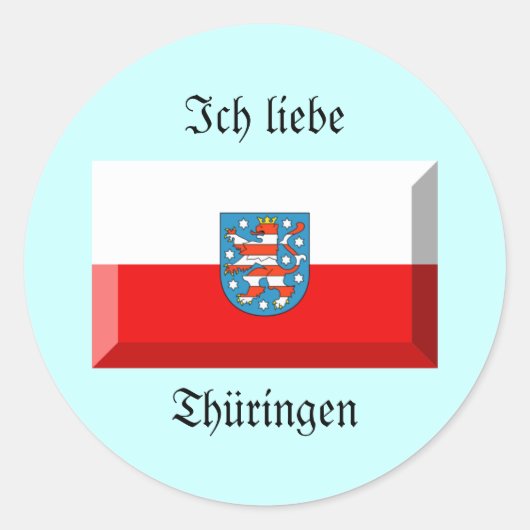 Thuringen Flag Gem Runder Aufkleber (Vorderseite)