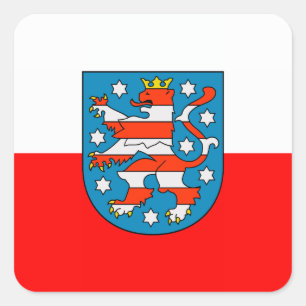 Thüringen Landesflagge Quadratischer Aufkleber