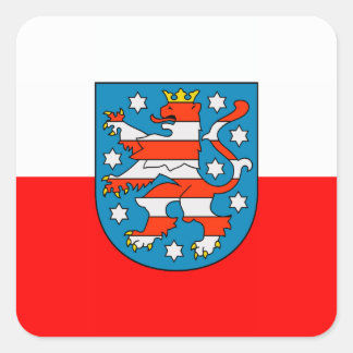 Thüringen Landesflagge Quadratischer Aufkleber