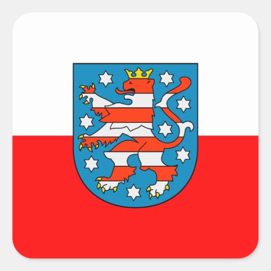 Thüringen Landesflagge Quadratischer Aufkleber (Vorderseite)