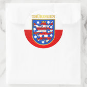 Thüringen (Thüringen) COA Runder Aufkleber (Tasche)