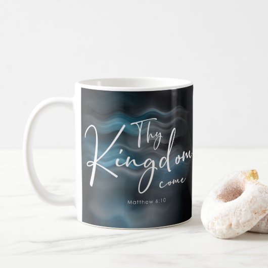 Thüringer Reich Moderne Drehbuch-Bibelverse Kaffeetasse (Mit Donut)