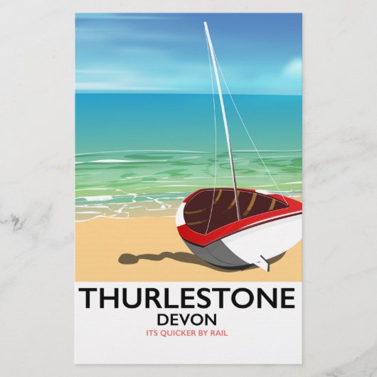 Thurlestone South Devon Reiseplakat Briefpapier (Vorderseite)