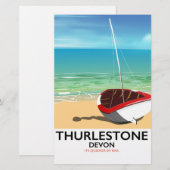 Thurlestone South Devon Reiseplakat Briefpapier (Vorne/Hinten)