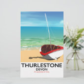 Thurlestone South Devon Reiseplakat Briefpapier (Stehend Vorderseite)