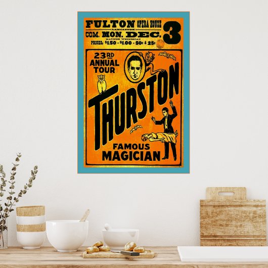 Thurston, Berühmter Magier ~ Vintager Magier Poster (Küche)