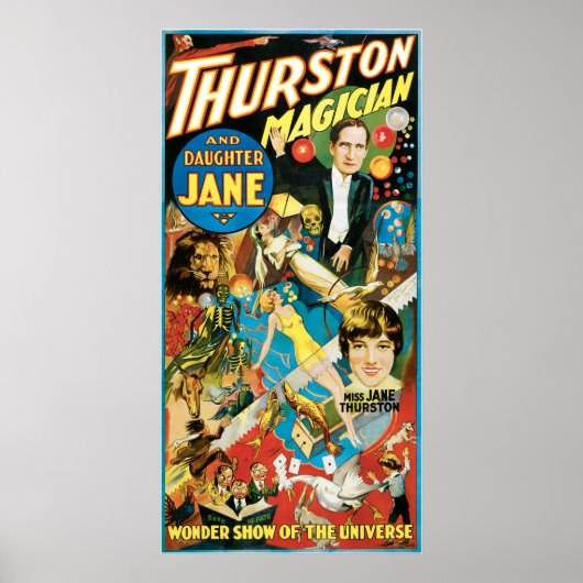 Thurston & Daughter Jane Magician Werbung Poster (Vorne)