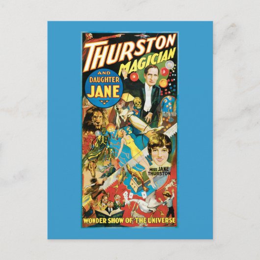 Thurston & Daughter Jane Magician Werbung Postkarte (Vorderseite)