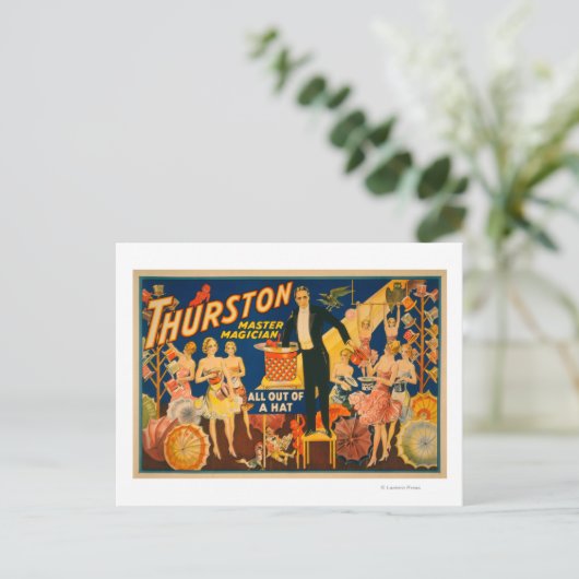 Thurston, Magier "Out of a Hat" Magic Postkarte (Stehend Vorderseite)