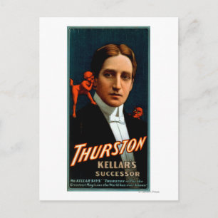 Thurston, Teufel erzählt ihm Geheimnisse Magie Postkarte