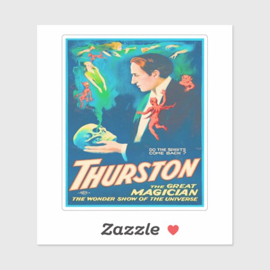 Thurston The Great Magician Advertising Aufkleber (Blatt)