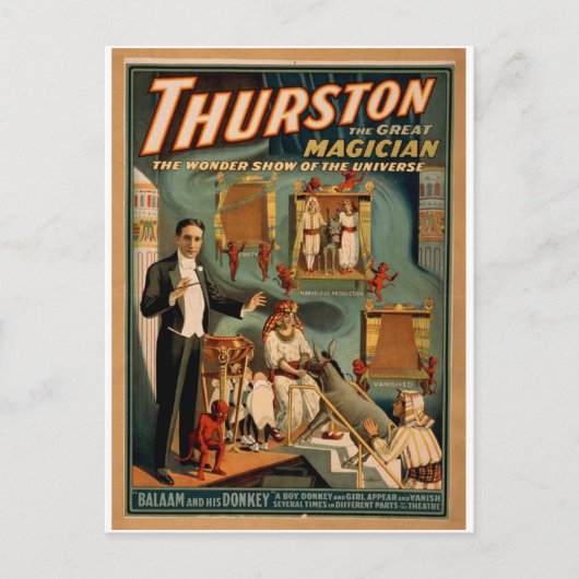 Thurstons "Die Wundershow des Universums" Vintag Postkarte (Vorderseite)