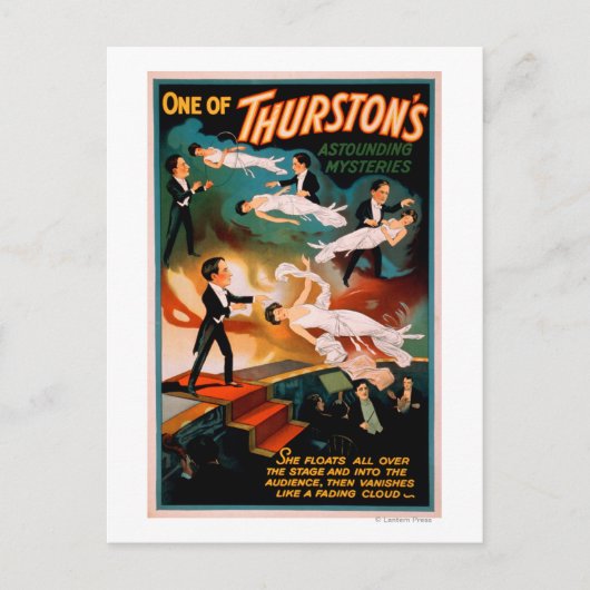 Thurstons verblüffendes Zauberposter für Geheimnis Postkarte (Vorderseite)