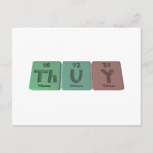 Thuuum als Thorium Uranium Yttrium Postkarte (Vorderseite)