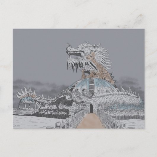 Thuy Tien Lake Abandoned Water Park Illustration Postkarte (Vorderseite)