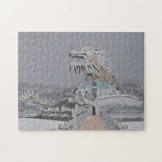 Thuy Tien Lake Abandoned Water Park Illustration Puzzle (Horizontal)