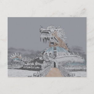 Thuy Tien Lake Verlassene Wasserpark-Illustration Postkarte