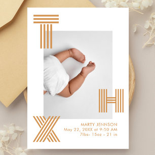 THX Süße geometrische Buchstaben Foto Baby Shower Dankeskarte