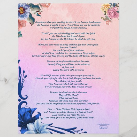 Thy Word Poetry/Writing Personalisiert Paper (Rückseite)