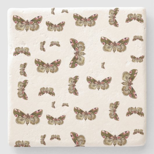 Thyatira batis - The Peach Blossom Moth Steinuntersetzer (Vorderseite)