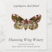 Thyatira batis - The Peach Blossom Moth Weinetikett (Einzelnes Label)