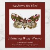 Thyatira batis - The Peach Blossom Moth Weinetikett (Einzelnes Label)