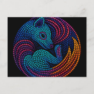 Thylacine Dream - Vibrannte Türe Kunst in modernen Feiertagspostkarte