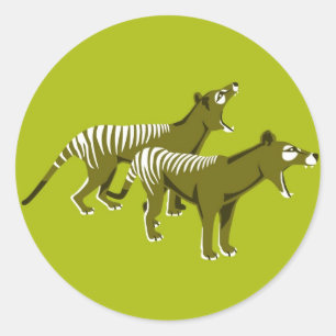 Thylacine Runder Aufkleber