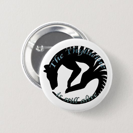 Thylacine Stille lebendiges Logo Button (Vorne & Hinten)