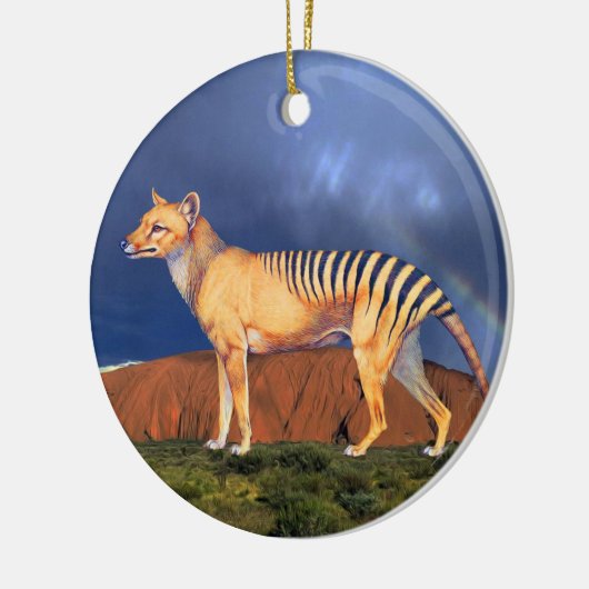 Thylacine (tasmanischer Tiger) Keramik Ornament (Links)